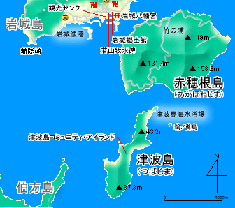 赤穂子島・津波島地図