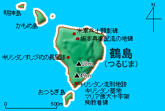 鶴島地図
