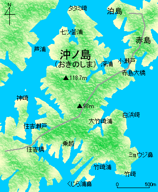 沖ノ島地図
