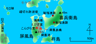 屏風島地図